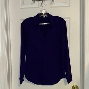 Express Women's Deep Purple Button Down Shirt
